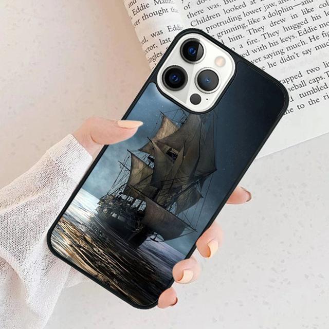 Sailing Pirate Ship Phone Case For iPhone 17 Air 15 16 Cover  11 13 14 Pro Max 12 Plus Max Fundas