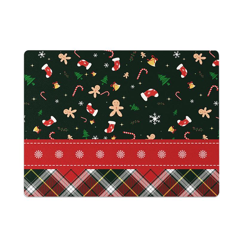 Weihnachts-Leinen rutschfeste hitzebeständige Esstisch-Matte