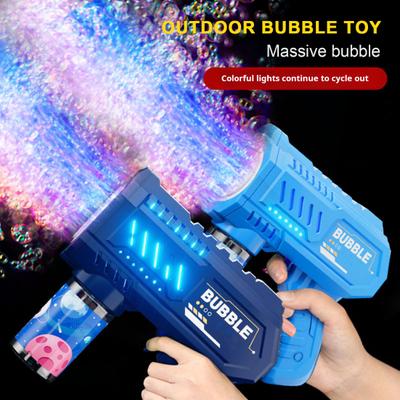 Macchina per creare bolle di bolle per bambini con luce 10 fori portatile per bambini soffiatore di bolle automatico portatile giocattolo regalo di compleanno per ragazze