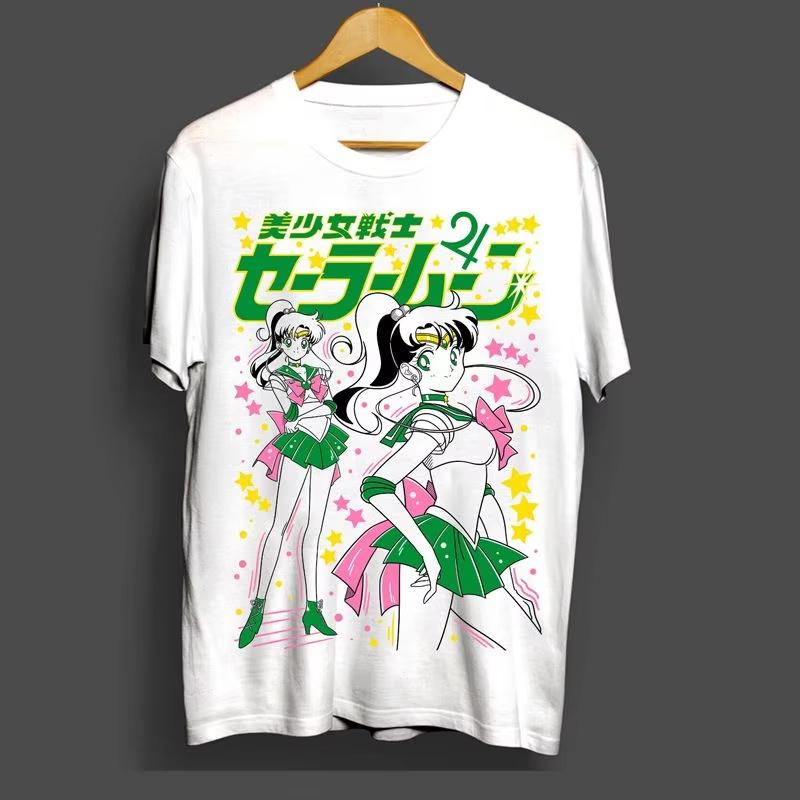 Japanese Animation _Sailor Moon_ Japanese Retro Anime Beautiful High-Quality Short Sleeve T-Shirt 2026 Summer New Fashion