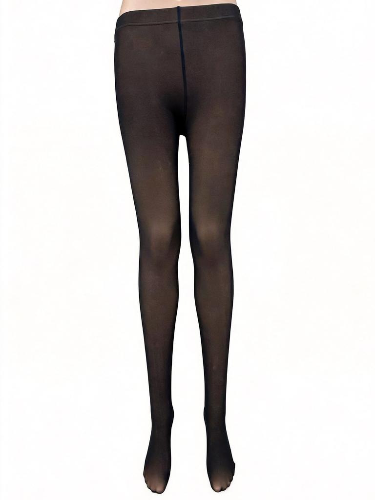 Collant Neri Trasparenti da Donna per Autunno Inverno Primavera, Collant Semitrasparenti con Effetto Modellante, Modellante Gambe a Vita Alta
