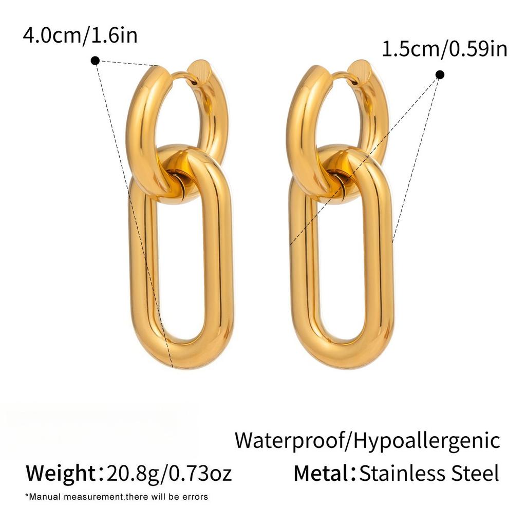  Minimalist Geometric Basic Hoop Earrings Stainless Steel 18K Gold Plated High Quality Accessory Jewelry Women Gala