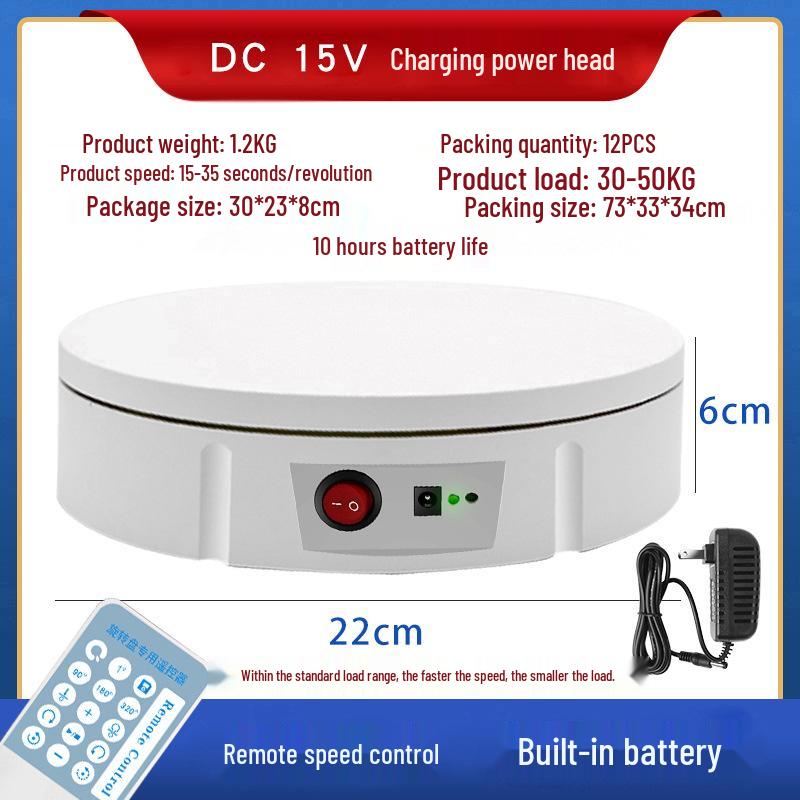 30cm USB Rechargeable Rotating Turntable Display Stand for Jewelry and Clothing Mannequins - Large Capacity, New Model