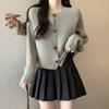 Bat Sleeve Knitted Cardigan for Women In Autumn Paired with Korean Style One Neck Loose Sweater and Short Jacket