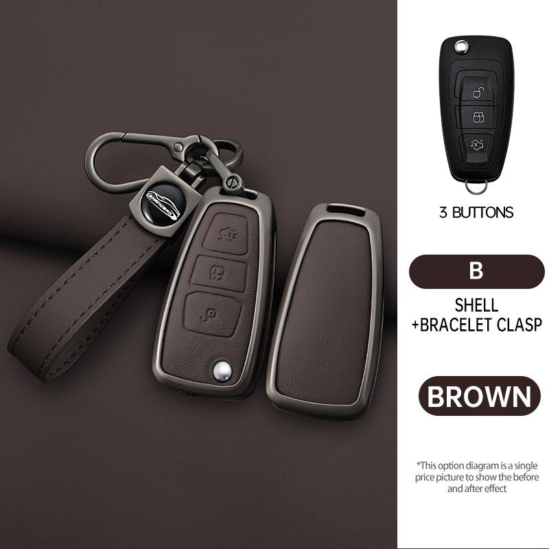 3 Buttons Car Key Case For Ford C-Max Mondeo Kuga Fiesta Titanium Ford Focus 3 4 St Mk3 Mk4 Key Fob Cover Case Bag