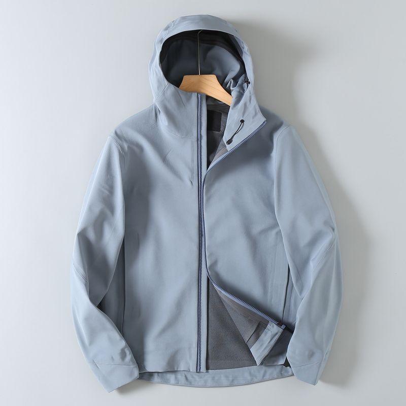 Outdoor Full Adhesive Press Soft Shell Series Technology Composite Velvet Autumn Fleece-lined Hood Waterproof Jacket Men's Jacket