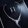 Elegant Diamond Necklace & Earring Set for Brides – Luxurious Wedding Accessories for a Fashionable Touch