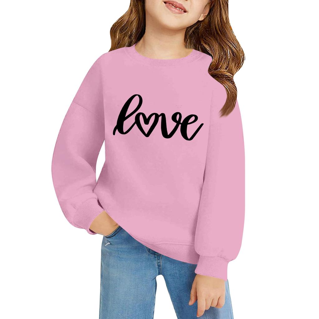 Kinder Langarm Lockerer Pullover Buchstabenaufdruck Rundhals Sweatshirt