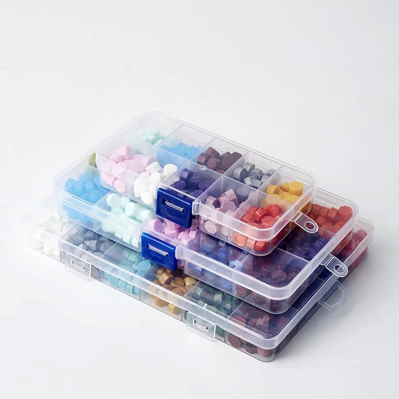 Custom Stamp Lacquer Wax Particles Box with Multi-color Sealing Wax Mixed with Octagonal Seal Wax Custom Stamp Matrimonio Gadget
