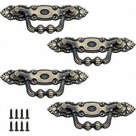 4 Pcs Antique Zinc Drawer Handle Bronze Drawer Handle Vintage Furniture Handle