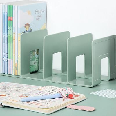 1Pcs New Acrylic Book Stand 4 Compartment Tabletop Desk Organizer Colorful Closet Shelf Divider Book
