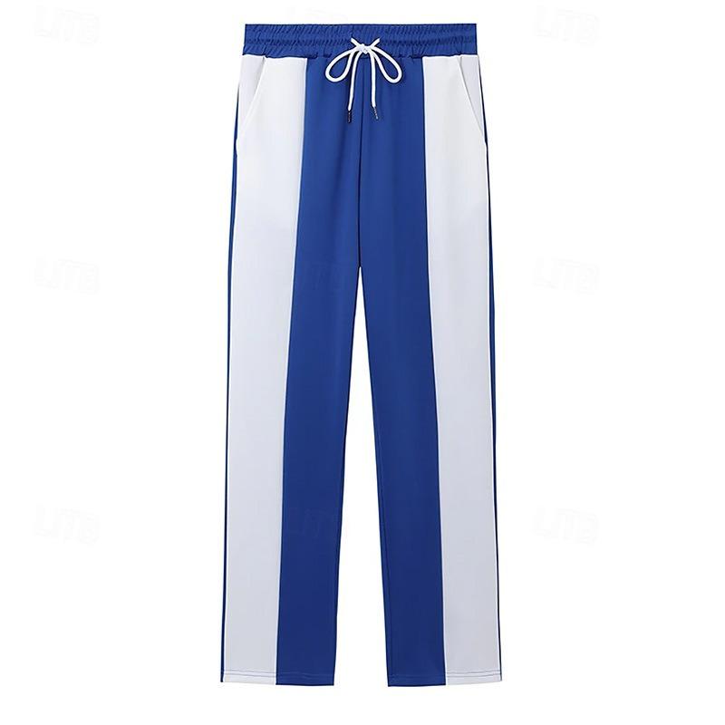 Men's Casual Sports Loose and Healthy Cloth Waist Jogging Quick-drying Splicing Contrasting Trousers