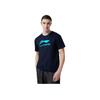 Li Ning Série Clássica Logotipo com Letras Estampado Secagem Rápida Fresca Camiseta Manga Curta Tops Unissex Azul-Tinta ATSU493-6