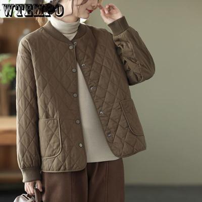 Winter Einfarbig Baumwolljacke Lässig Übergröße Baumwolljacke Kurzer Stil Locker Langärmlig Baumwolljacke