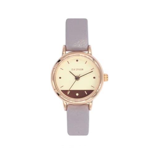 TEA SPOON Women's Sweatproof Metallic Dial Watch H02822S-1 PG/PU Purple