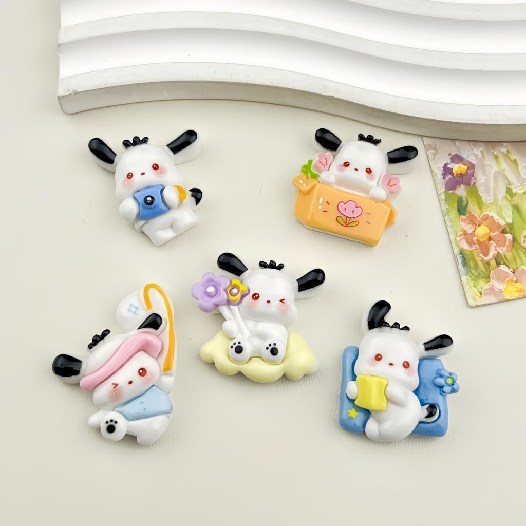 20/100PCS Cartoon bright face spring outing puppy DIY resin accessories phone case hair clip handmade material