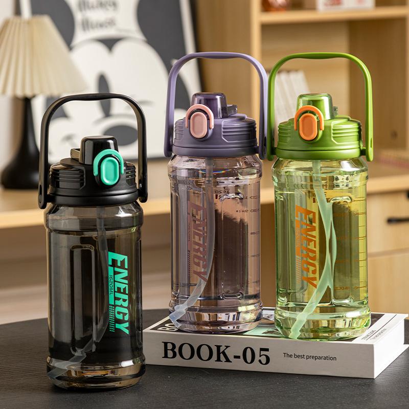 Water Bottle Water Cup Large Capacity Food Grade Boys with Straw Portable Girls Kettle Sports Fitness Summer Plastic Cup
