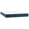Box Spring Bed with Mattress Dark Blue 140 x 190 cm Velvet
