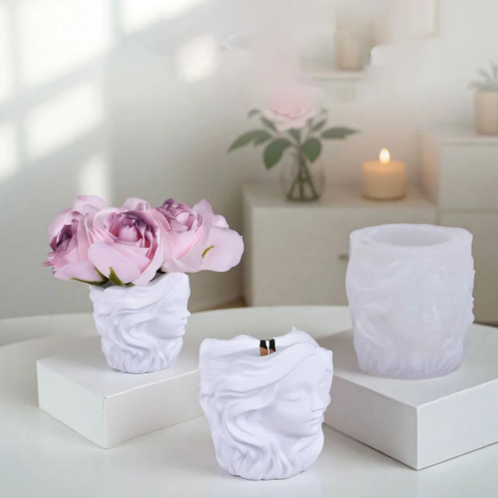 DIY Girl Flower Pot Silicone Mold For Resin Cement Crafts Unique Handmade Gift Home Decoration Jewelry Holder