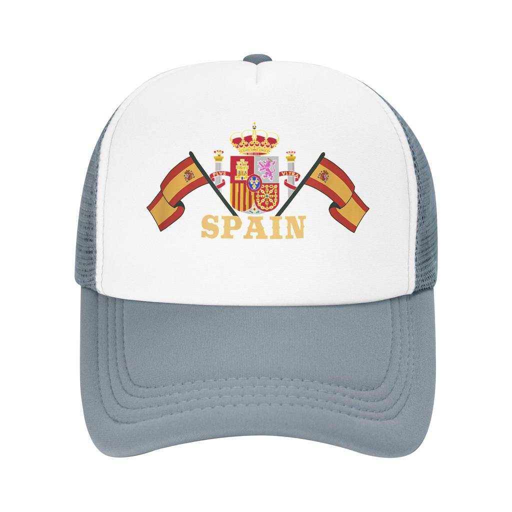 Het wapenschild van Spanje Zonnehoeden Spaanse Vlag Vintage Unisex Unisex Mesh Hip Hop Hoeden Vizier Print Wandelen Vissen Pet