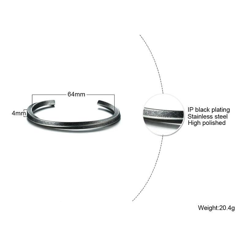 Nordic Runes Bangles,Men Bracelet,Stainless steel Twist Mobius Bangle Bracelets,Male Jewelry