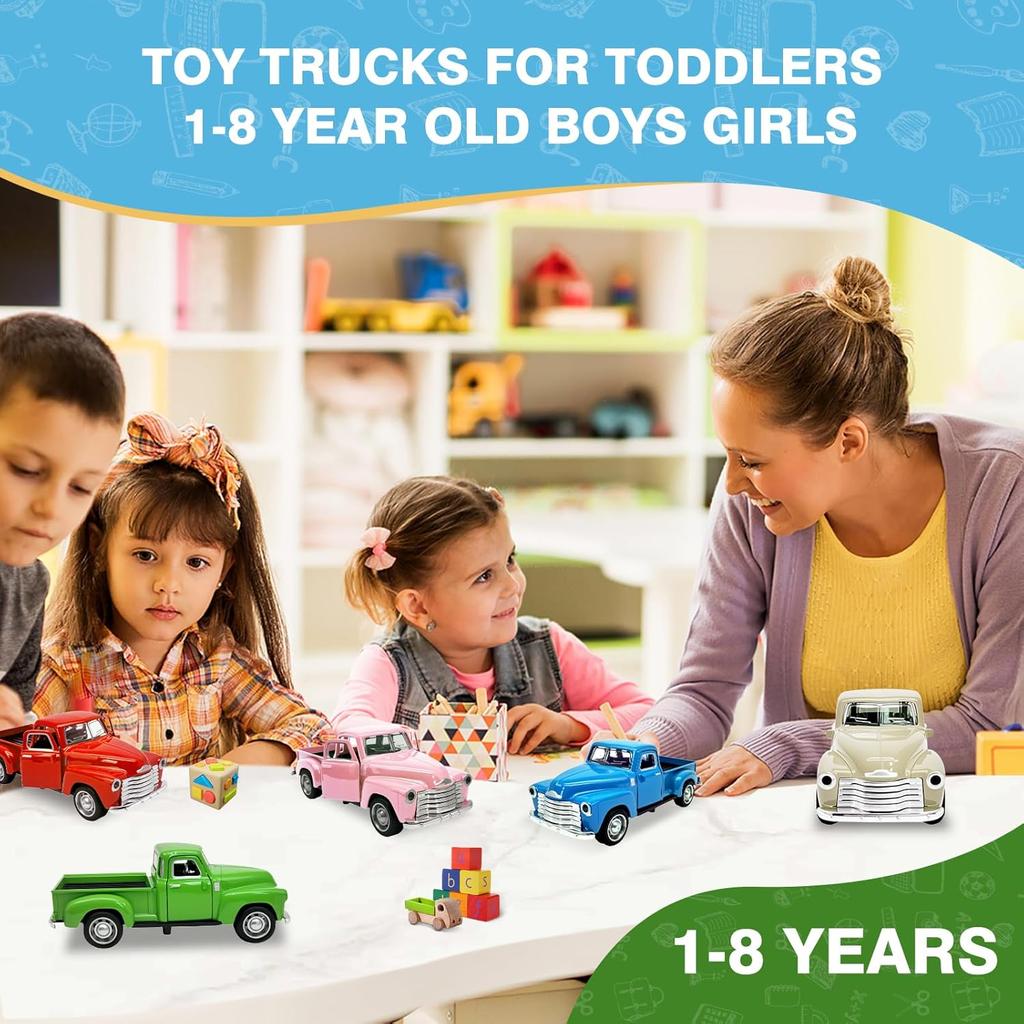 Little Blue Truck Toy for Toddlers 2 3 4 5 6 7 8 Year Old Boys Girls,1:32 Alloy Toddlers Car Toy Driveable,Car Door Can Open,Toy Trucks for Kids
