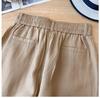 Khaki High-Waisted Wide-Leg Pants for Women - Spring/Summer 2025: Versatile, Slimming, Loose-Fit, Nine-Point Length