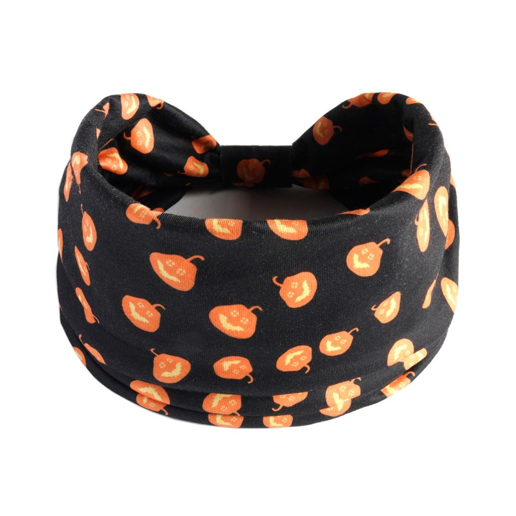 Halloween Christmas Headband Wide Yoga Sports Headband Pumpkin Skull Ghost Holiday Headband Female
