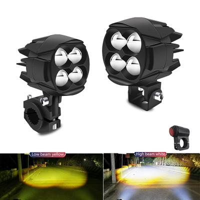 Motorrad LED Nebelscheinwerfer Zusatzscheinwerfer Abblend-/Fernlicht Moto Nebel-Fahrlicht Scheinwerfer Arbeitsleuchte für Offroad LKW Auto ATV