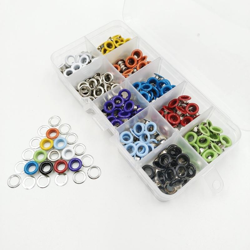 406 Pieces 5mm Eyelet Buckle Punching Pliers Colorful Leather Fabric Bag Wallet Eyelet Punching Tool Set