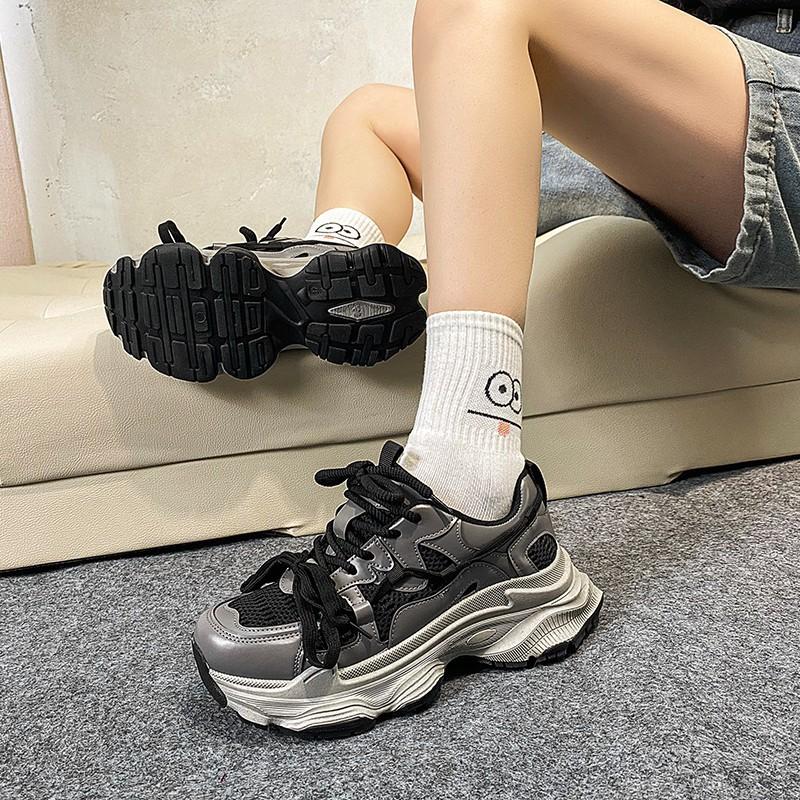 Popular thick-soled heightening dad shoes women's spring and summer senior sense 2025 new mesh breathable versatile casual sports shoes