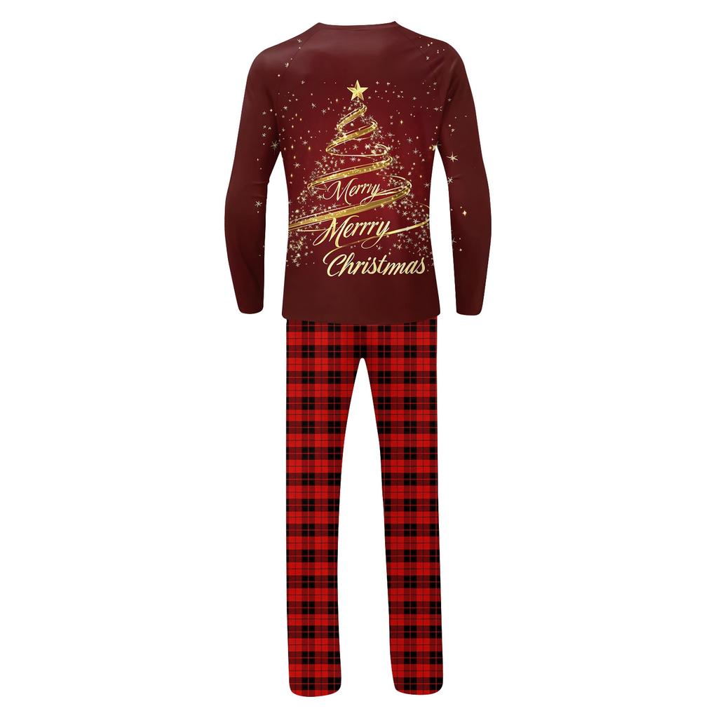 Christmas Prints Family Matching Long Sleeve Tops+Pants Set Family Matching Sets