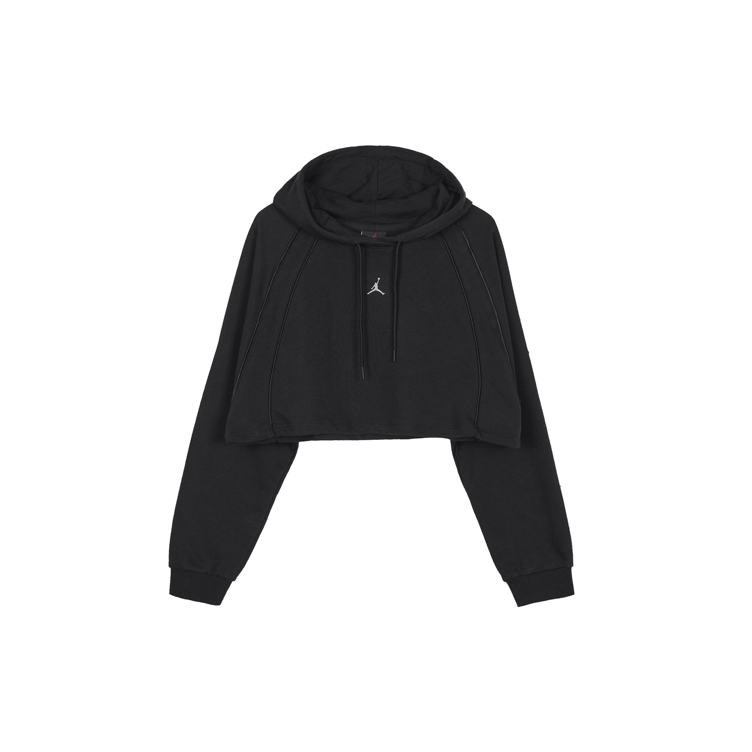 (WMNS) Air Jordan Crop Pullover Fleece Hoodie Black Women s DQ4391-010 XL