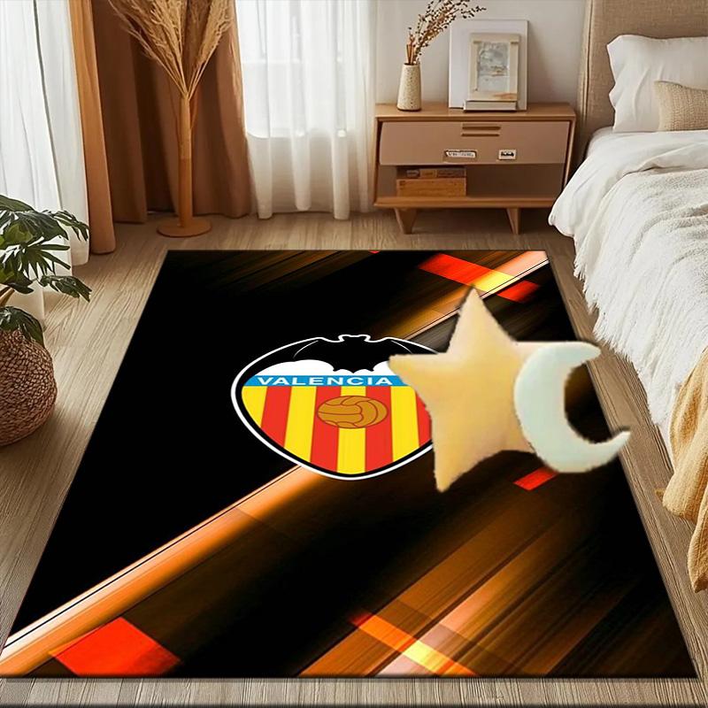 Valencia Cf Crest Design Rug Game Carpet, Floor Mat for Bedroom Living Room Entryway Rug, Home Decor Idea Gift for Christmas birthday