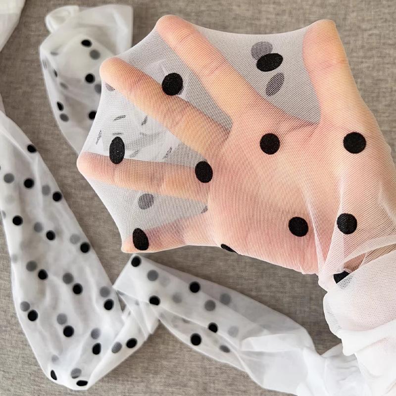 Vintage Korean Polka Dot Sheer Tights Women High Waist Pantyhose Silk Tights Women Slimming Sexy Stockings High Elastic Leggings
