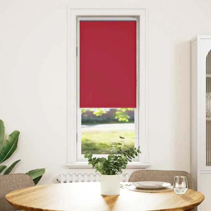 VidaXL Store enrouleur occultant rouge largeur du tissu 35,7 cm, store de jour et de nuit, store de cuisine, store enrouleur 4011766