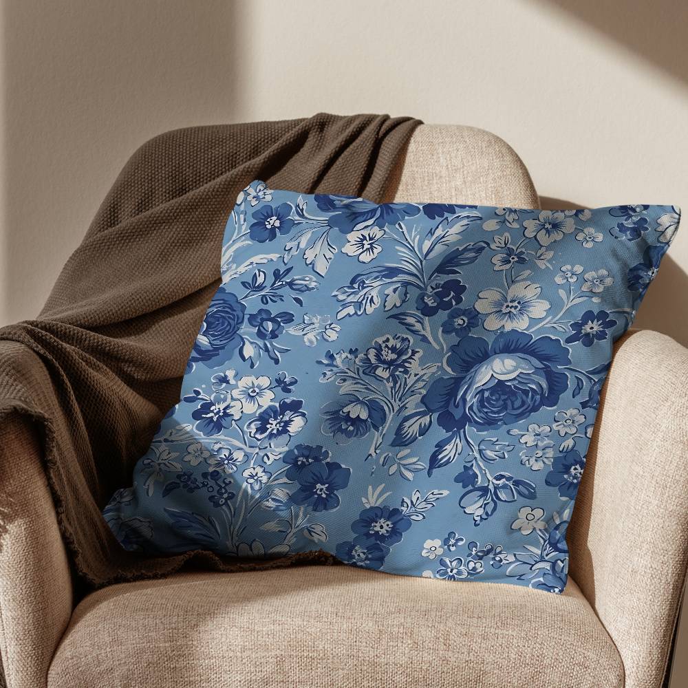 BBlue and White Porcelain Pillow Case Sofa Living Room Bedroom Headboard Backrest Cushion Square Cushion Nap Time