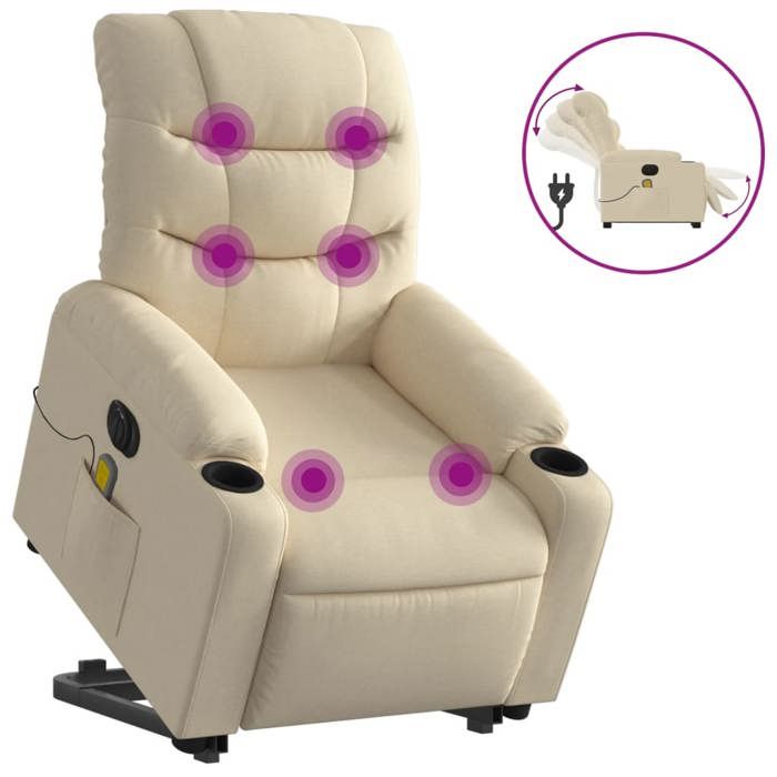VidaXL Electric Massage Recliner, Relaxation Chair with Adjustable Backrest and Footrest, Salon Seat 3206680