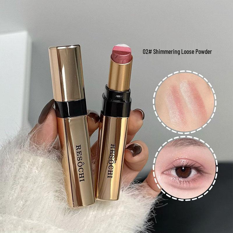 RESOCHI Pearlescent Foil Eyeshadow Stick: Long-Lasting, No-Fallout, Highly Pigmented, Trio Colors for Easy Application. 3.5g