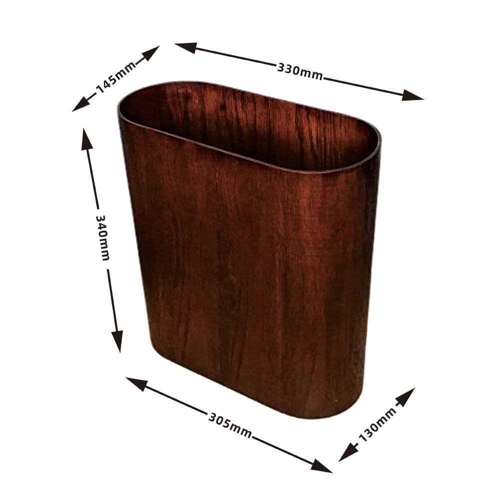Narrow Wooden Trash Bin Simple Home Wastebasket Small Space Paper Holder Modern Bedroom Storage Dustbin for Bathroom