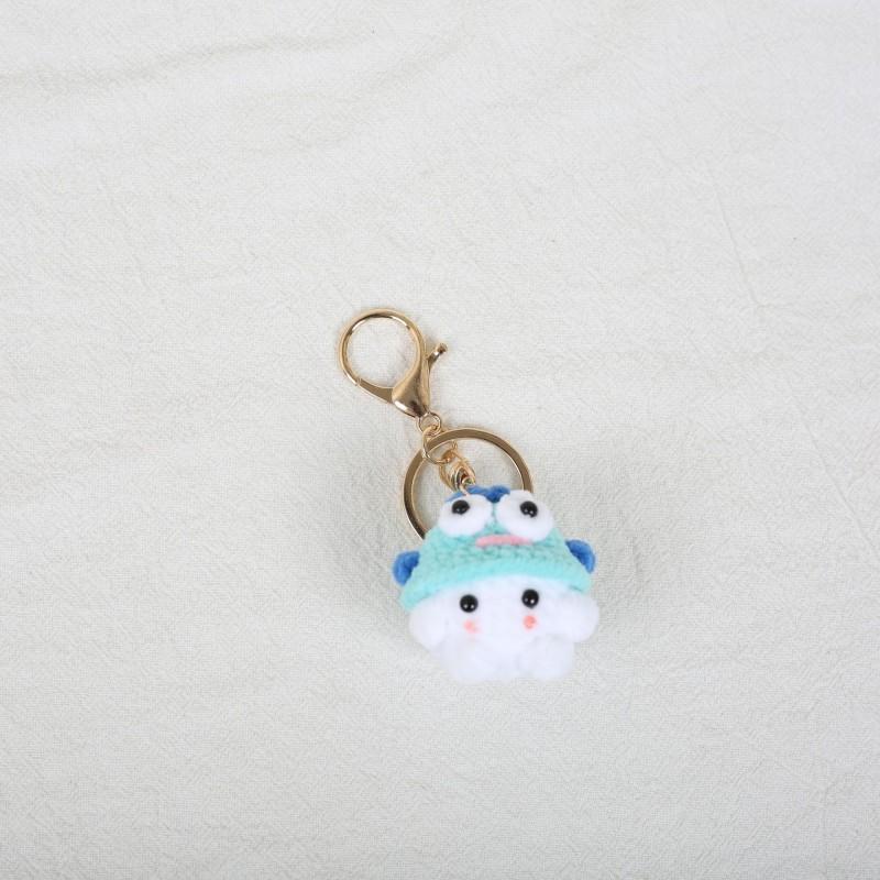 Mini Cartoon Animal Doll Series Crochet Keychain Funny Little Sprite Doll Knitted Keyrings Wholesale Handmake Crochet Keyrings
