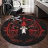 Devil's Horns And Symbols round carpet Chair cushion Round Entryway Rug, Soft Round Rugs for Living Room, Bedroom, Circle Carpet decor gifts