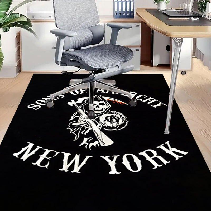 1pc Sons of Anarchy themed Office Carpet Chair Mats - durable polyester rug for home theater, office, dorm room decor - tA67