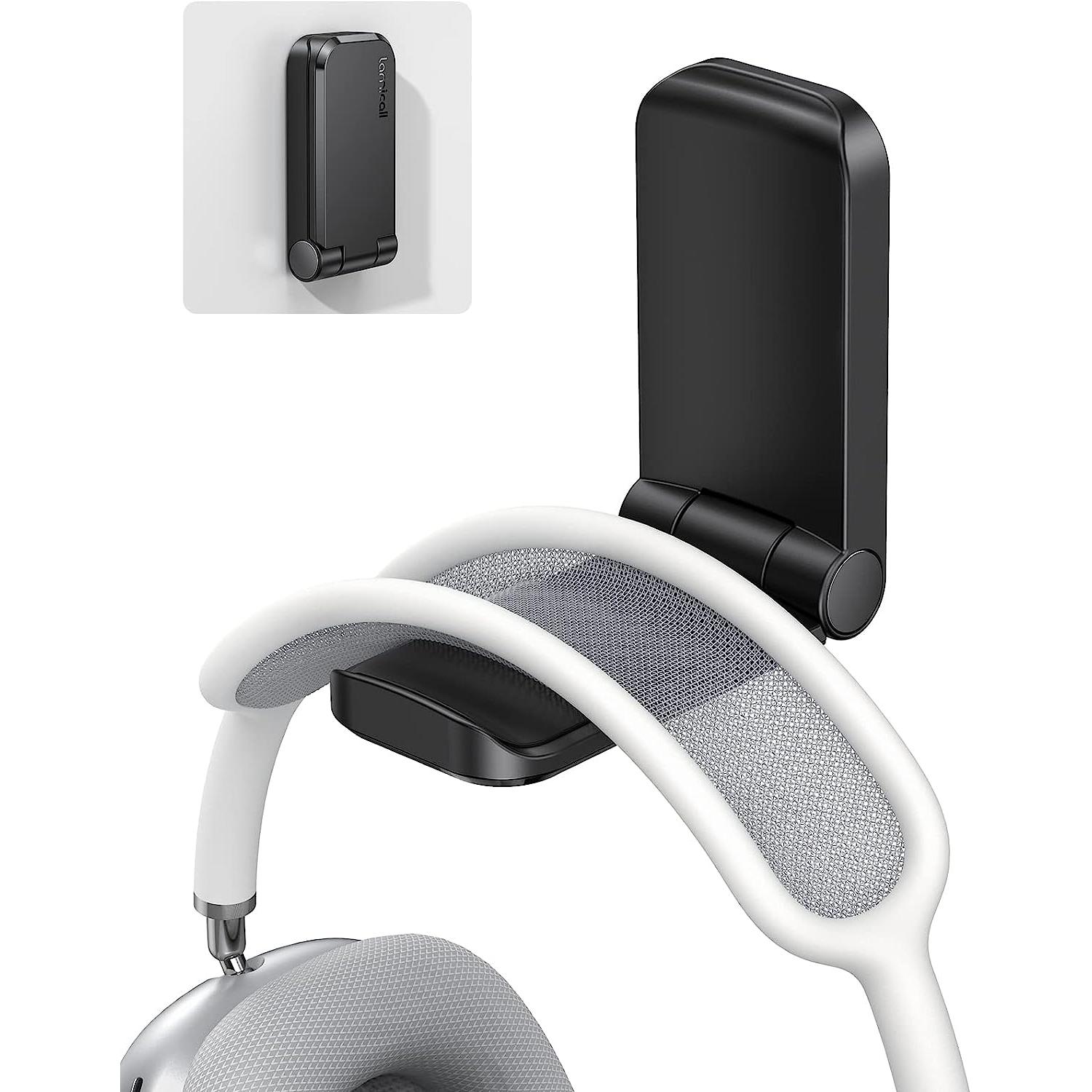 

Small Hanging Headphone Stand Foldable Hook Mount Computer Game Accessories Suitable For School Dormitory Home Office Black чорний