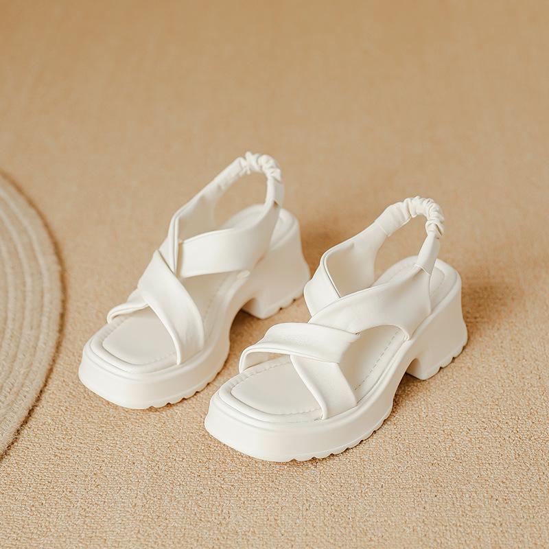 Platform sandals women's summer 2025 new Roman style muffin shoes casual outdoor sports cool slippers beach shoes