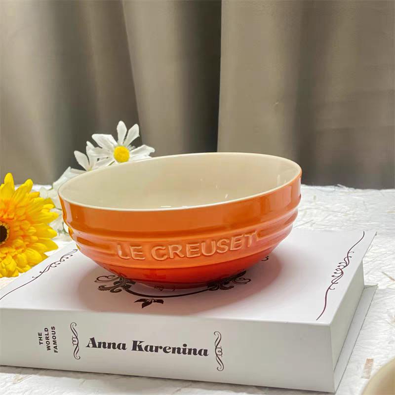 Le Creuset Cool Color Cerc Bowl for Salad Soup Noodles Fruit Rice Round Multifunctional Dining Utensils French Sle Daily...