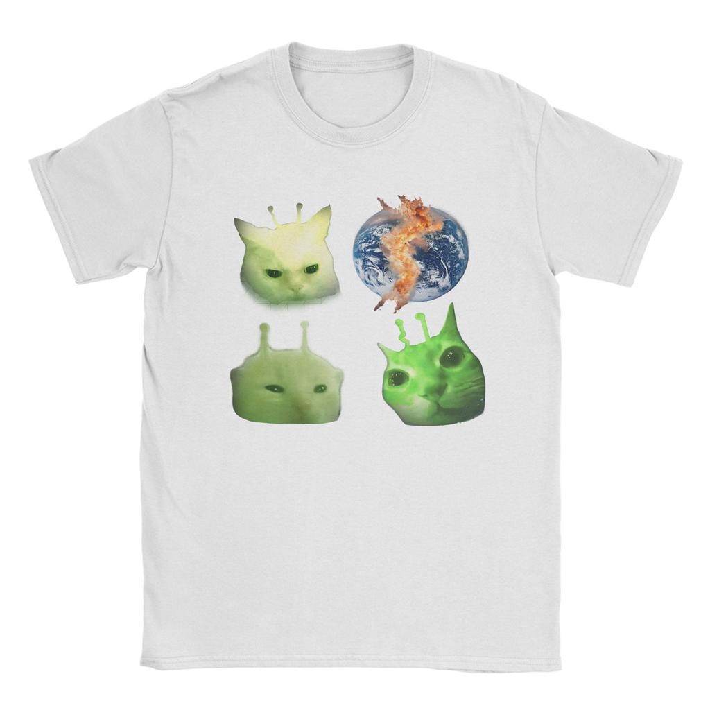 Mode Drei Glorps Alien Katze Meme T-Shirts für Herren Rundhals 100% Baumwolle T-Shirt Kurzarm T-Shirt 4XL 5XL Kleidung
