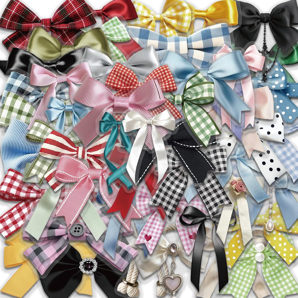 50PCS Bowknot Stickers Nostalgia Creative Decoration Luggage Laptop Phone Cup Skateboard Decoration Nostalgic Vinyl Stickers
