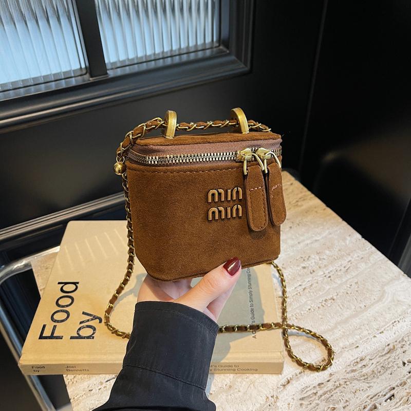 Frosted new chain miu French box bag niche texture women's small square bag personalized shoulder messenger bag