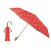 Moonbat [Paul & Joe] Women's Folding Umbrella, Perfect for Commuting, School, and More, UV Protection, Cat Cameo Transfer Print, 21-113-11297-02, Red